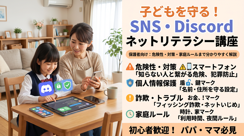 DiscordやSNSで子どもを守るためのネットリテラシー講座