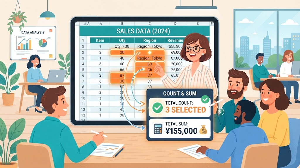COUNTIF関数のイメージイラスト