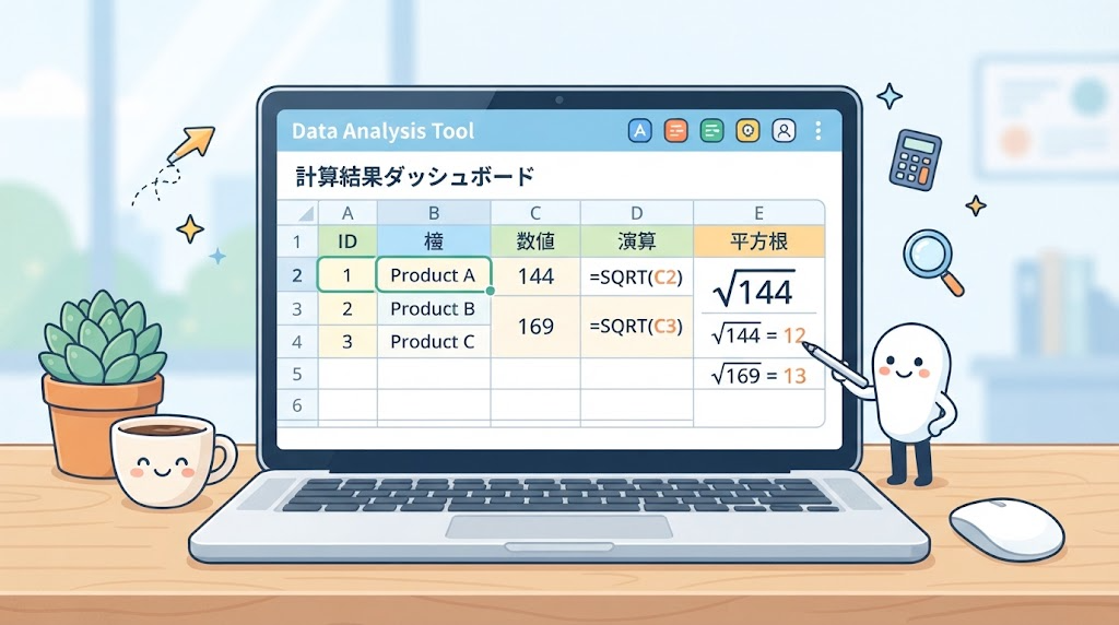 平方根計算のイメージイラスト