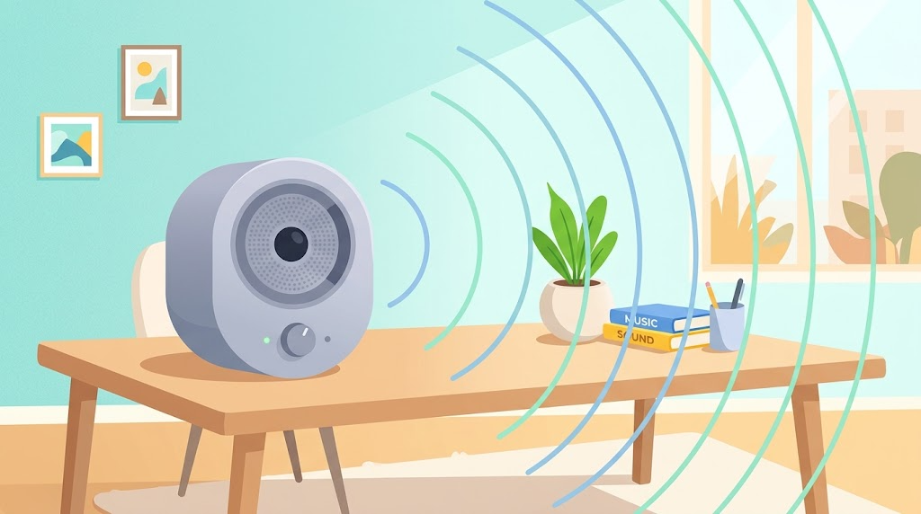 スピーカーの音量を調整しているイメージイラスト