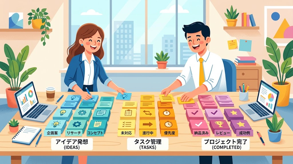 項目をグループに分けるイメージイラスト