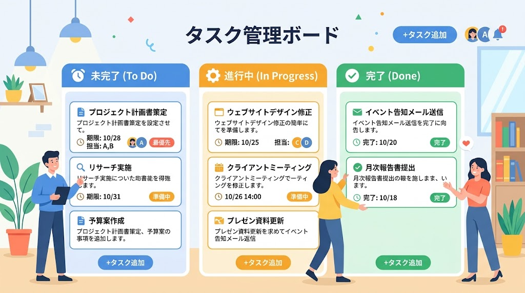 カードの表示項目を整えているイメージイラスト