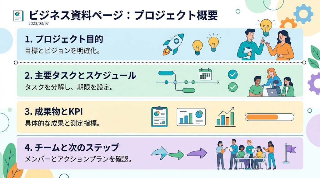 区切り線でページを整理するイメージイラスト