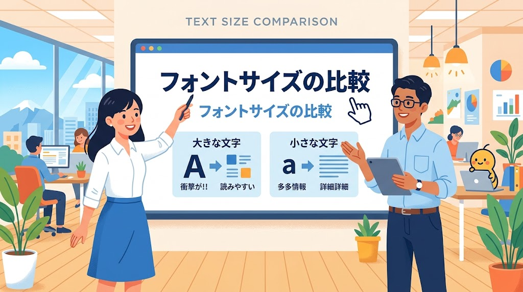 文字の大きさを比べるイメージイラスト