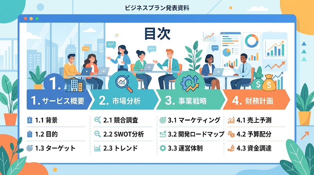見出しと目次のイメージイラスト