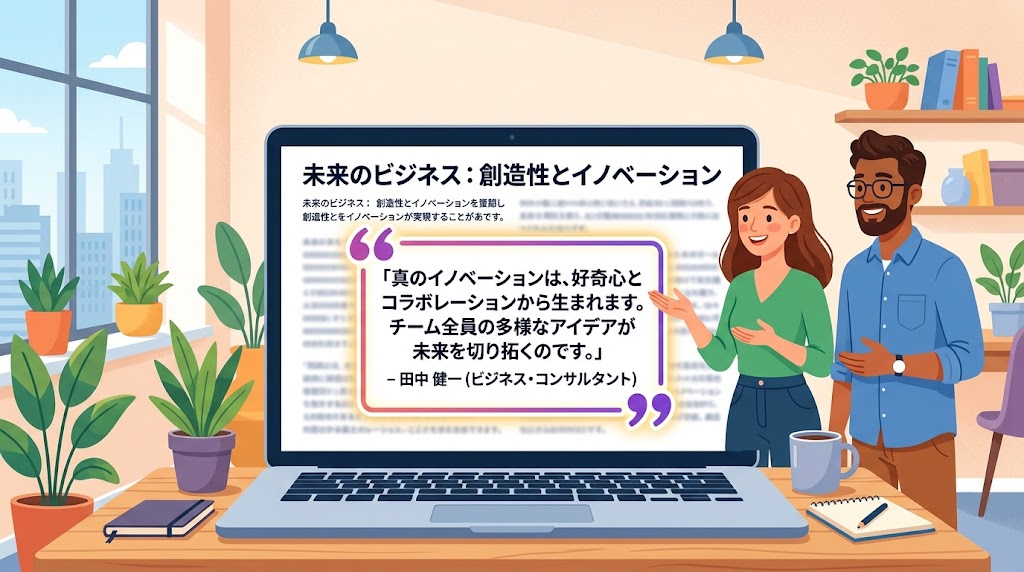 引用ブロックのイメージイラスト