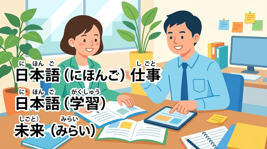 ふりがなを付けるイメージイラスト