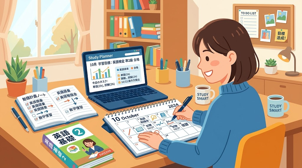 勉強の予定を立てるイメージイラスト
