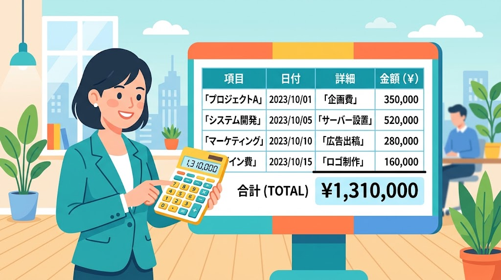 金額の合計を表示するイメージイラスト