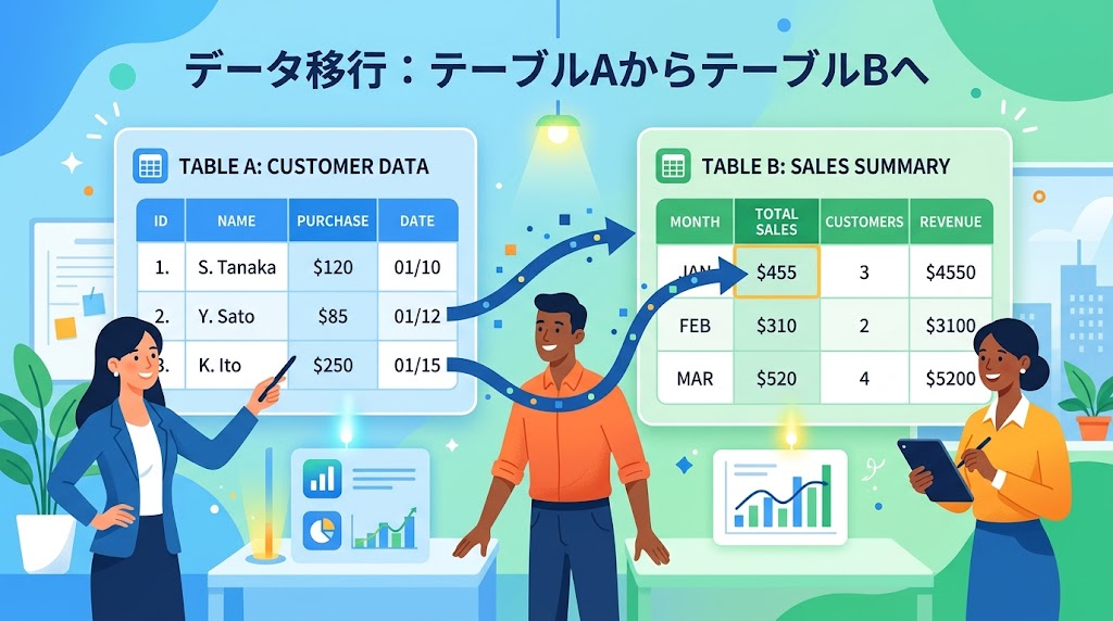 表から値を引くイメージイラスト