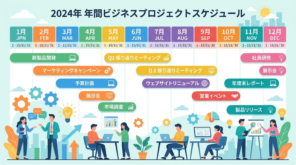 年間予定表のイメージイラスト