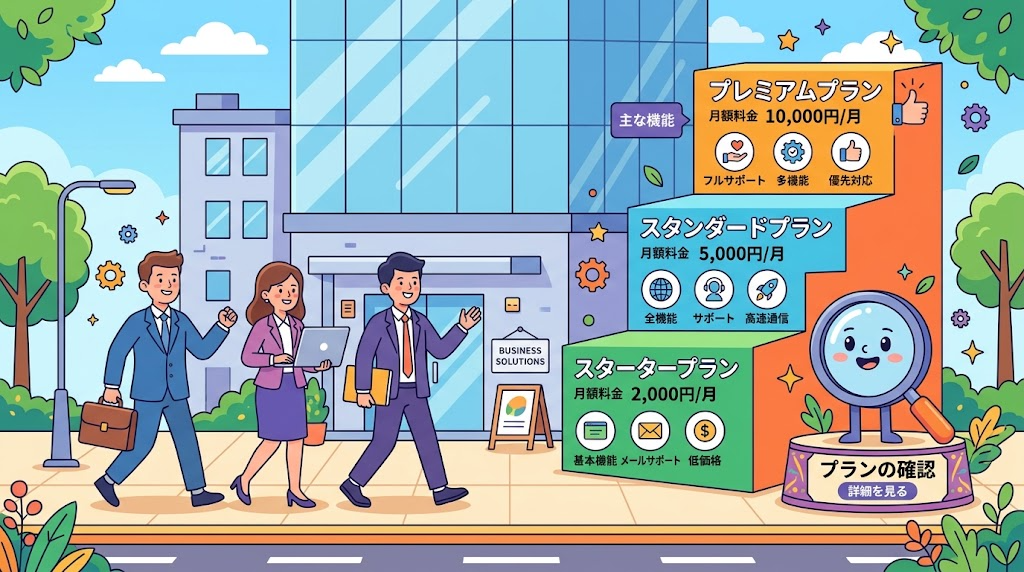 法人向けプランを確認するイメージイラスト
