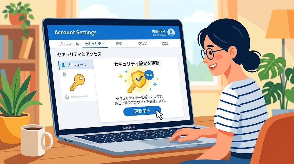 パスワードを変更するイメージイラスト
