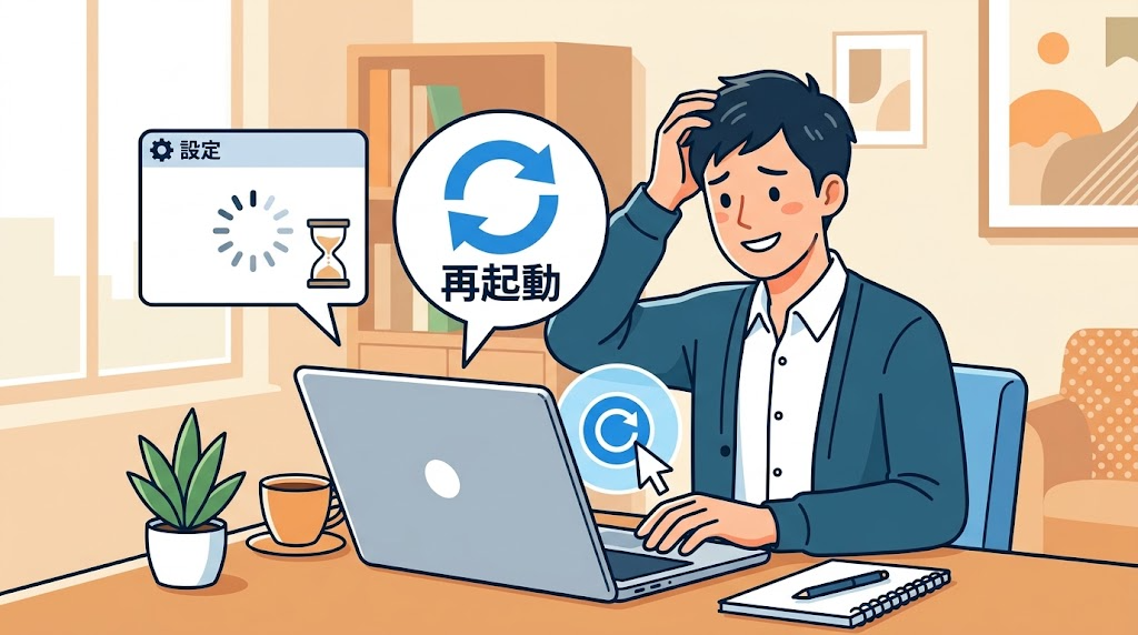 設定が開かない時の対処のイメージイラスト