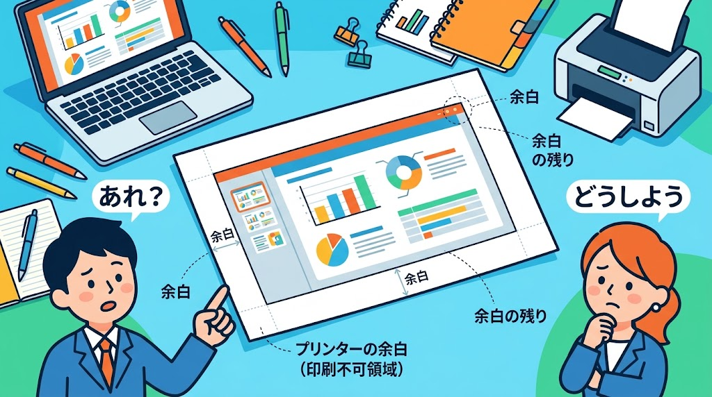 フチなし印刷の制限のイメージイラスト