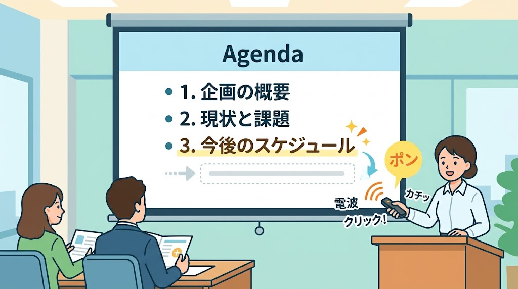 クリックで文字を表示するイメージイラスト