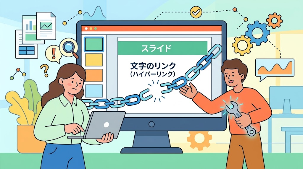 リンクが飛ばない原因を確認するイメージイラスト