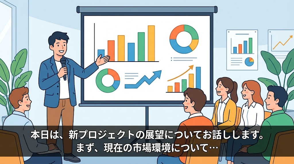 リアルタイム字幕のイメージイラスト