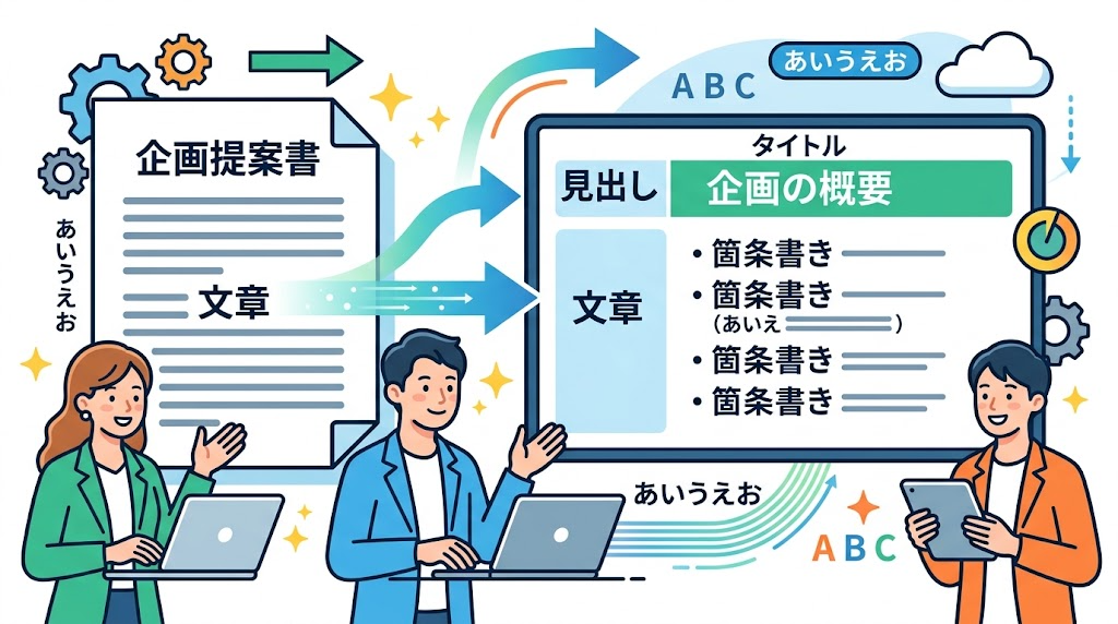 Wordの内容を取り込むイメージイラスト