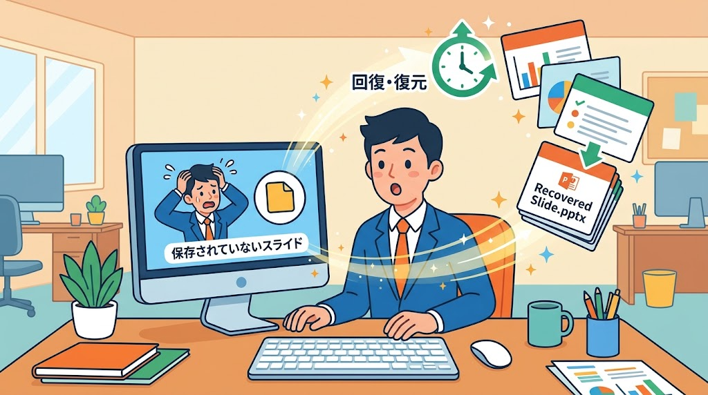 保存されていないファイルを回復するイメージイラスト