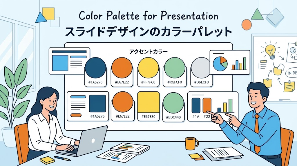 テーマの色を設定するイメージイラスト