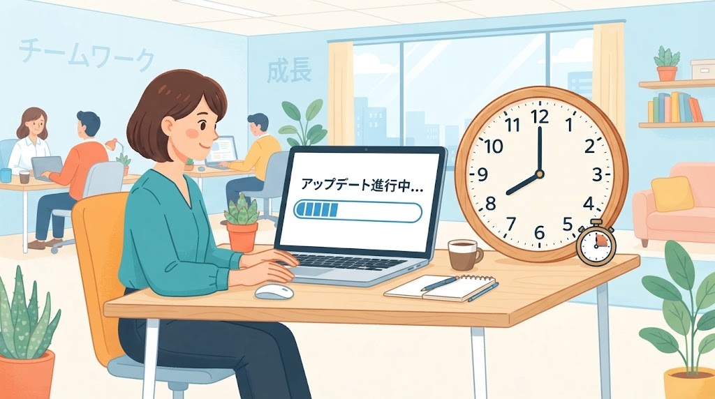 アップデートの時間のイメージイラスト