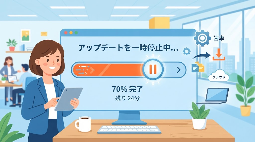 アップデート中断のイメージイラスト