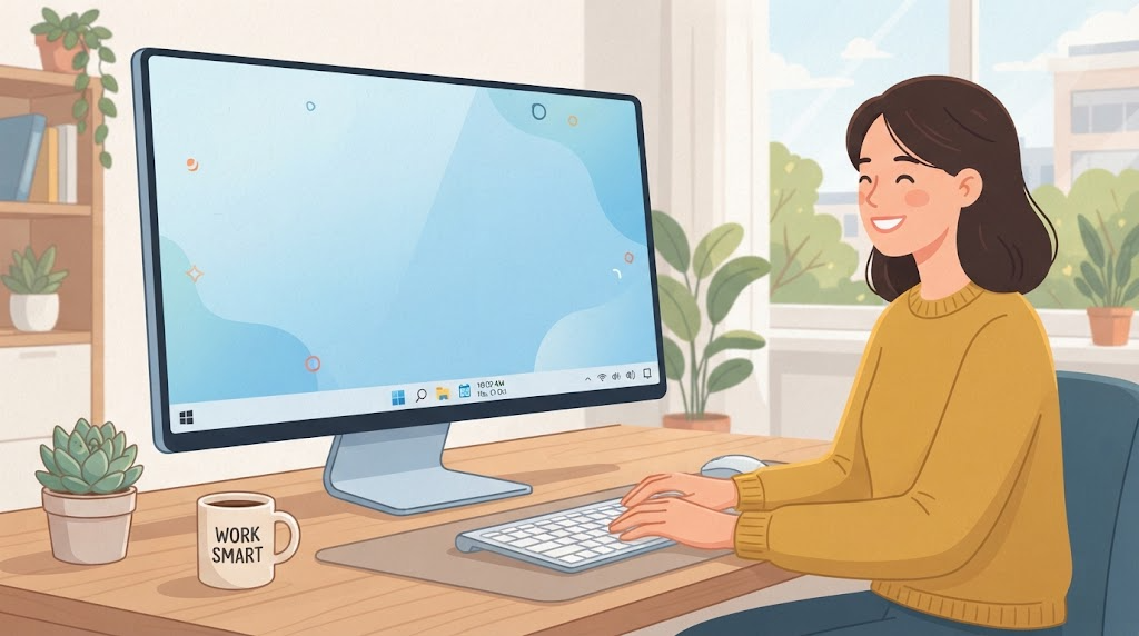 デスクトップアイコン消失のイメージイラスト