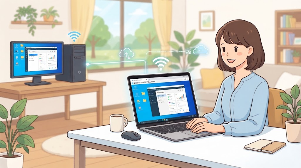 リモートデスクトップのイメージイラスト
