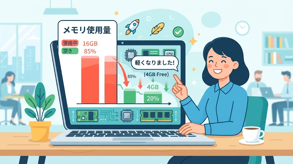 メモリ解放のイメージイラスト