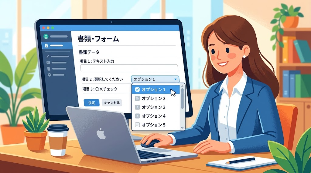 ドロップダウンリストのイメージイラスト