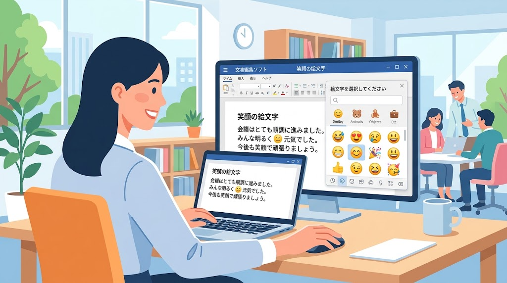 絵文字を入力するイメージイラスト