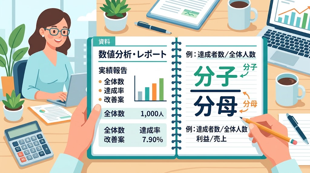 分数を入力するイメージイラスト