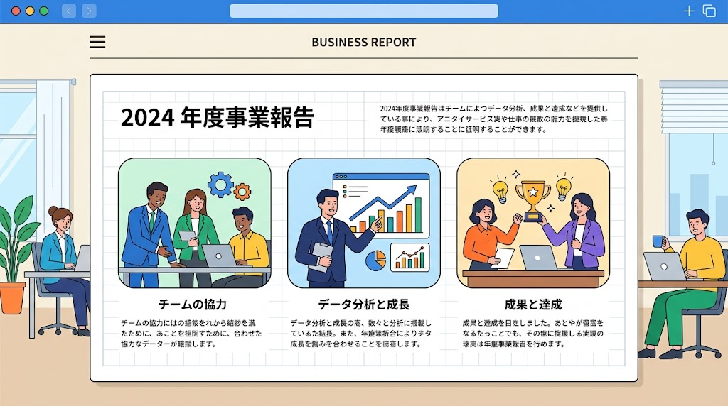画像を横に並べるイメージイラスト