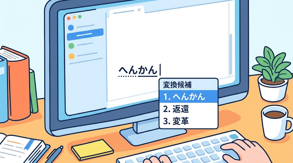 日本語入力の変換候補のイメージイラスト