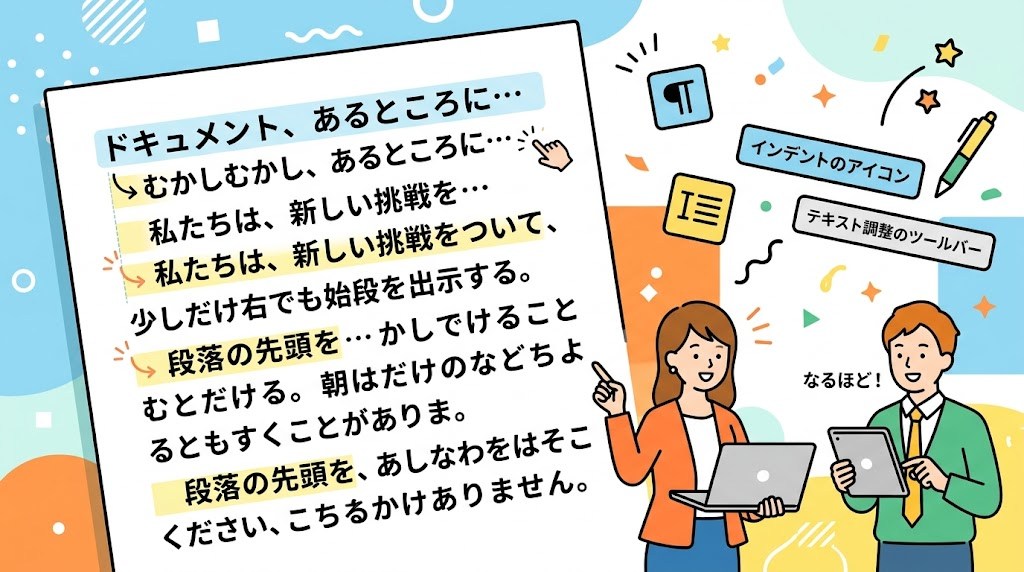 字下げのイメージイラスト