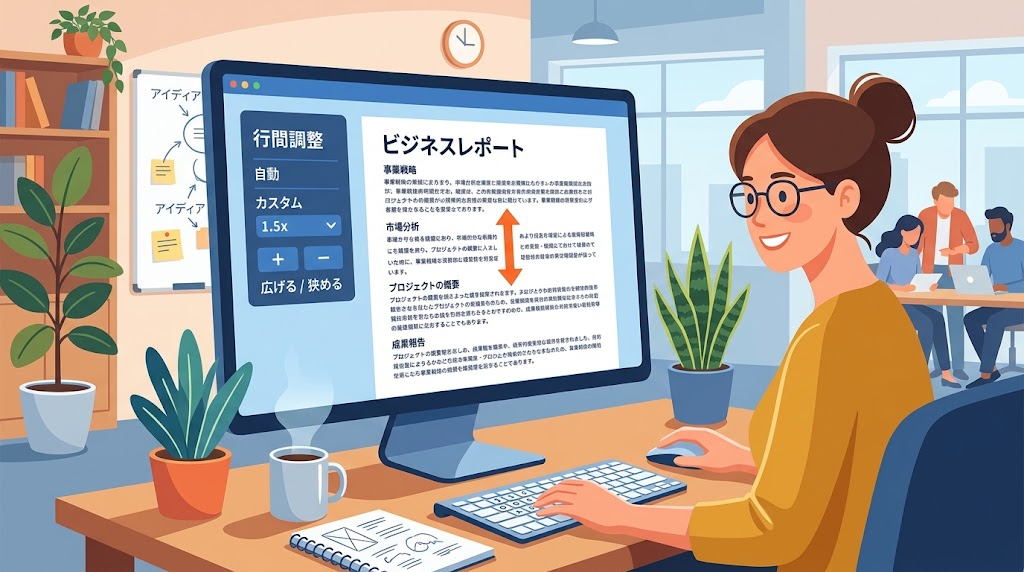 行間を調整するイメージイラスト