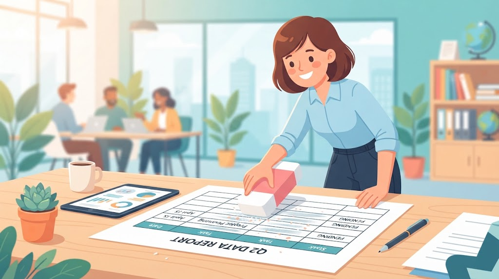 表の罫線を消すイメージイラスト
