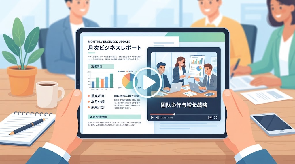 動画を貼り付けるイメージイラスト